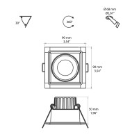 Beneito Faure Compac C Adjustable and Dimmable IP44 Square