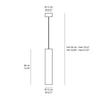 Ideal Lux Look SP1 D12 Cylindrical LED Suspension Lamp for