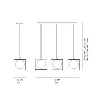 Ideal Lux Lingotto SP3 Single Suspension Lamp with 3 Lights for