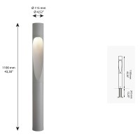 Louis Poulsen Flindt Bollard 1100 Lampada Paletto da Terra a