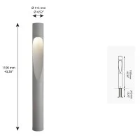 Louis Poulsen Flindt Bollard 1100 LED Floor Lamp for Outdoor by