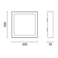 Martini Inoxa Lampada da Soffitto 2x18W quadrata Grigio IP44