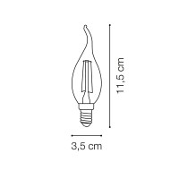 Ideal Lux Flame E14 LED Bulb 4W Tip Candle 430lm Dimmable 3000K