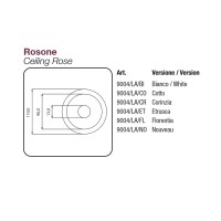 Rosone da Soffitto in Porcellana 9004/BI Bianco