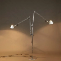 Artemide Tolomeo Floor Doppia Alluminio Lampada da Terra a Due