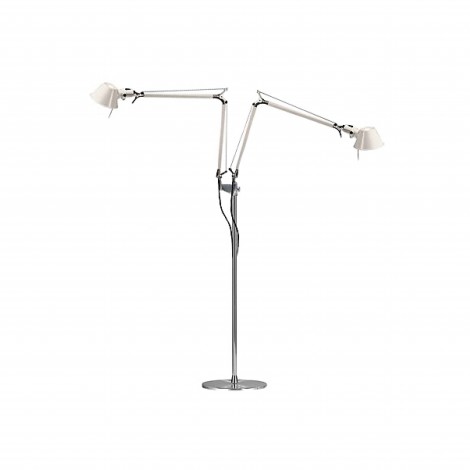 Artemide Tolomeo Floor Double White Lamp with Two Adjustable