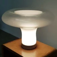 Artemide Lesbo Table Lamp in Murano Glass Vintage Style for