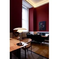 Louis Poulsen PH 4½-3½ Glass Table Chrome Lamp with Diffused