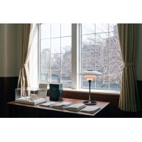 Louis Poulsen PH 4½-3½ Glass Table Chrome Lamp with Diffused