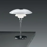 Louis Poulsen PH 4½-3½ Glass Table Chrome Lamp with Diffused