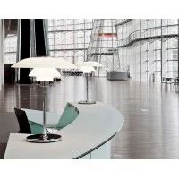 Louis Poulsen PH 4½-3½ Glass Table Chrome Lamp with Diffused