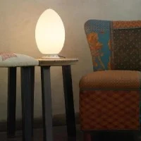 Fontana Arte Uovo Table Lamp with Diffused Light in Glass by