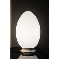 Fontana Arte Lampada Da Tavolo Uovo Grande, Vetro Trasparente, Attacco E27, Dimmerabile
