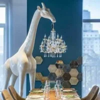 Qeeboo Giraffe In Love M 2,65 mt Giraffa con Lampadario E14