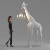 Qeeboo Giraffe In Love M 2,65 mt Giraffa con Lampadario E14