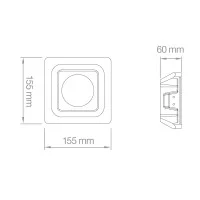 Lampo Faretto GU10 Quadrato Orientabile Da Incasso a Soffitto