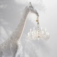 Qeeboo Giraffe In Love Outdoor 4 mt Giraffa con Lampadario LED