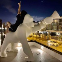 Qeeboo Kong Lampada Gorilla a LED da Terra con Braccio