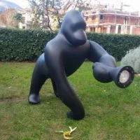 Qeeboo Kong Gorilla LED Floor Lamp with Directional Arm for