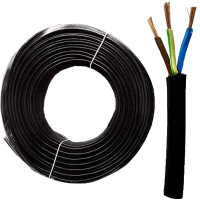 Black cable in Neoprene 3x1 mm2 H07RN-F Tripolar 1 meter