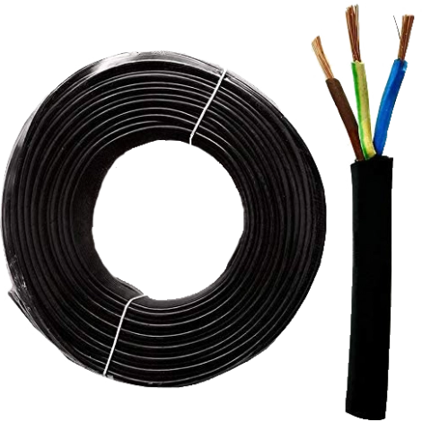 Black cable in Neoprene 3x1 mm2 H07RN-F Tripolar 1 meter