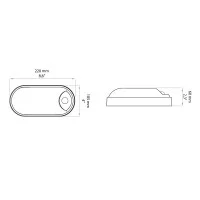 Lampo Plafoniera Ovale 18W LED Sistema Tricolor con Sensore PIR