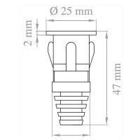 Lampo TC 12V 0.4W Mini Faretto RGB tondo LED Da Incasso 25mm