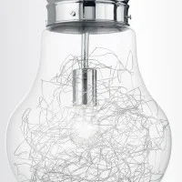Ideal Lux Luce Max SP1 Suspension Lamp In Glass And Aluminum Ideal Lux Luce Max SP1 Suspension Lamp In Glass And Aluminum