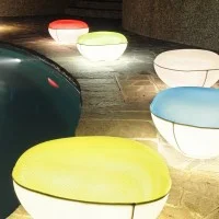 Oluce Pill-Low Bianco Lampada Cuscino da Terra per Esterno a