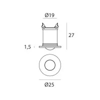 iLed Picrol LED Recessed White Spotlight 1W 4000K 50° IP20