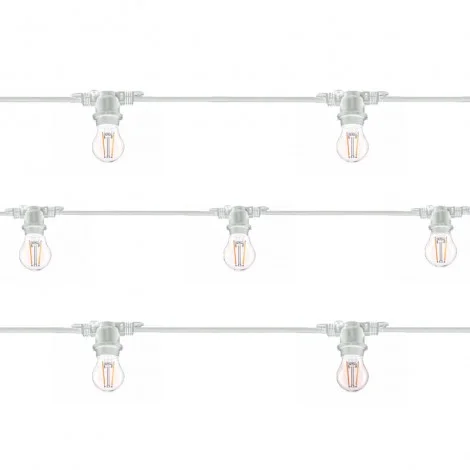 Catenaria Luminosa Cordoniera Bianco 11 Lampadine LED E27 12,5