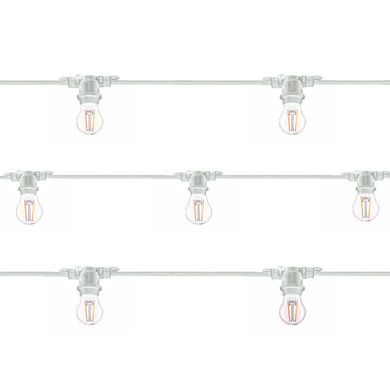 Catena luminosa esterna da 30 m, luce da giardino, con 50+2 lampadine