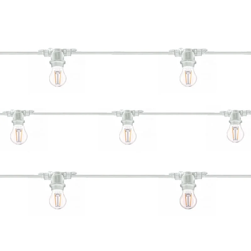 Catenaria Luminosa Cordoniera Bianco 11 Lampadine LED E27 12,5