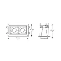Ideal Lux Lika Trim Rectangular Recessed Ceiling Led Module for