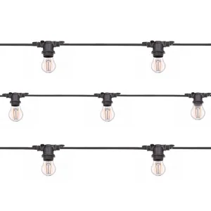 Catenaria Luminosa Cordoniera Nera 11 Lampadine LED E27 12,5