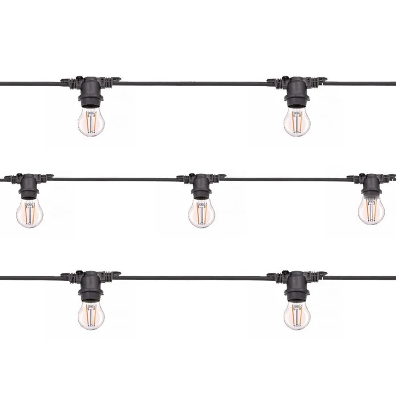 Lampo Balck String Light 11 bulbs LED E27 12.5 meter IP65 Lampo Balck String Light 11 bulbs LED E27 12.5 meter IP65
