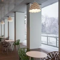 Louis Poulsen LC Shutters Suspension Lamp with White Anti-glare