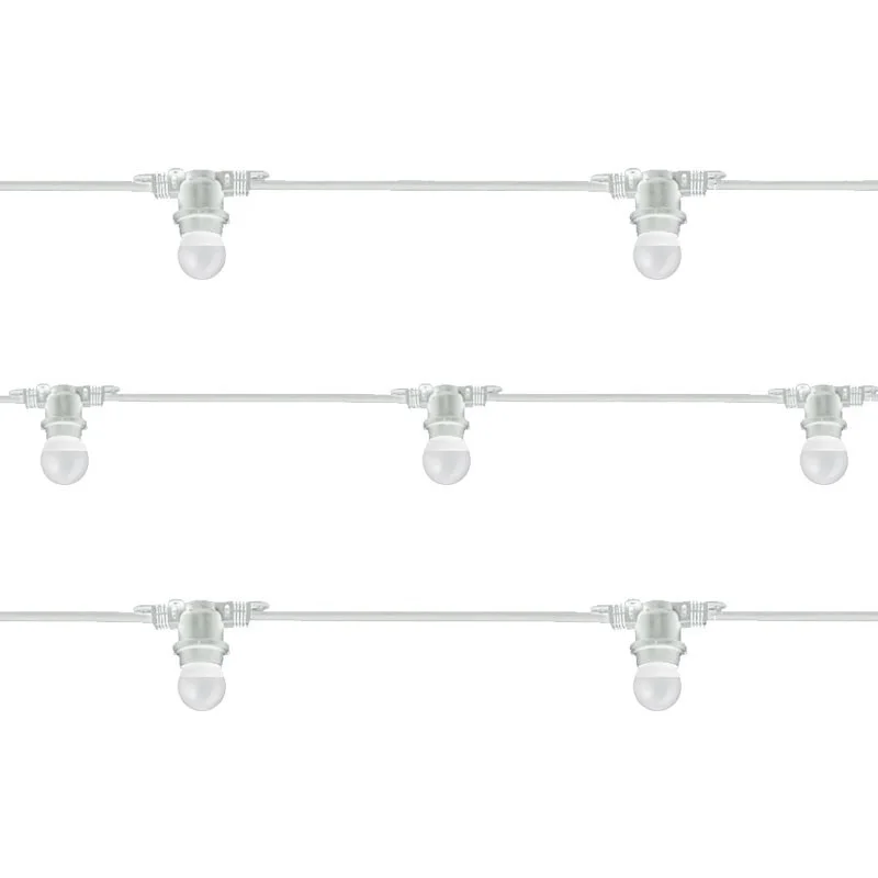 Catenaria Luminosa Cordoniera Bianco 11 Lampadine LED Opaline