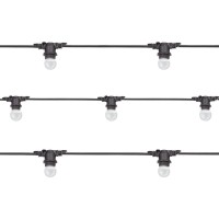 Lampo Black String Light 11 opal LED bulbs E27 12.5 meter IP65