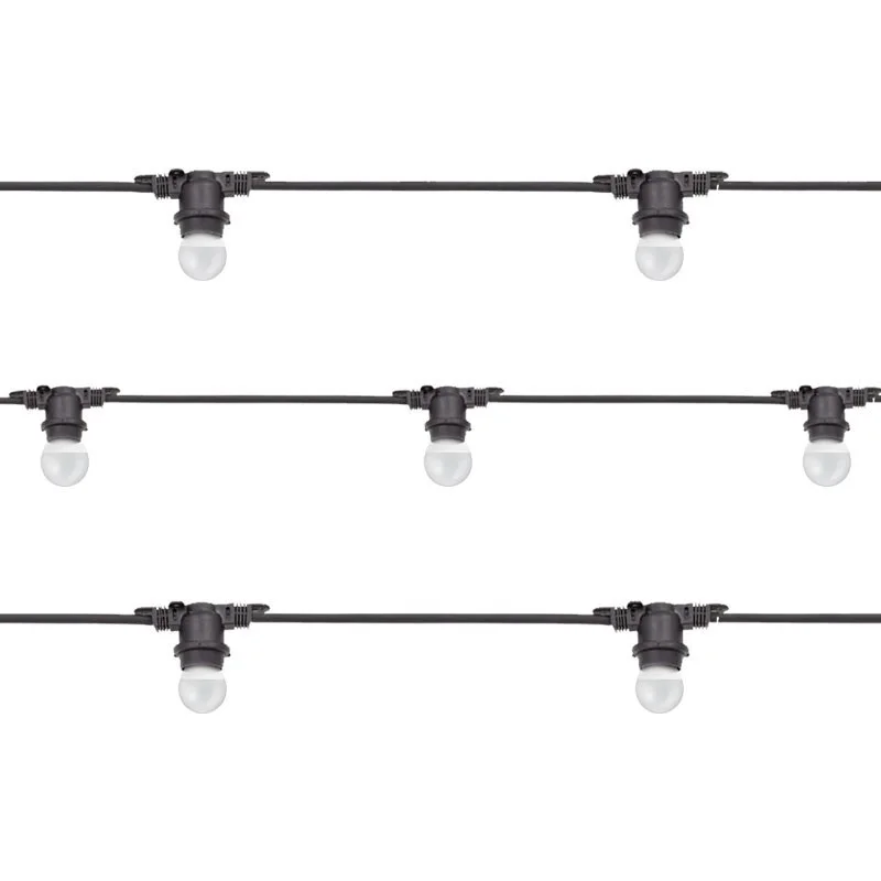 Lampo Black String Light 11 opal LED bulbs E27 12.5 meter IP65 Lampo Black String Light 11 opal LED bulbs E27 12.5 meter IP65