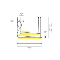 Cattaneo Katana 130 S2 Doppia Lampada da Sospensione a LED