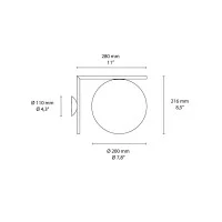 Flos IC C / W1 Outdoor Wall or Ceiling Lamp in Glass for