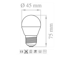 Lampo Lampadina Mini Sfera LED E27 8W 230V Ball Compatta Opalina