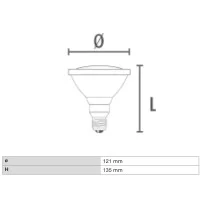 Duralamp PAR38 LED E27 15W 230V 4000K 1350lm 40D Lampada IP65 Duralamp PAR38 LED E27 15W 230V 4000K 1350lm 40D Lampada IP65