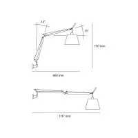 Artemide Tolomeo Tilting Diffuser D.180mm Wall Lamp Parchment