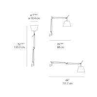 Artemide Tolomeo Tilting Diffuser D.180mm Wall Lamp Parchment
