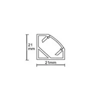 New Lamp Profilo Angolare 21x21mm Alluminio 2.5 mt Diffusore