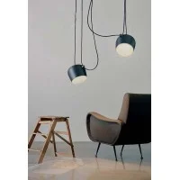 Flos AIM x 2 Light Points LED Suspension Pendant Lamp Blue Steel