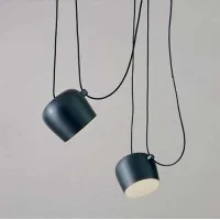 Flos AIM x 2 Light Points LED Suspension Pendant Lamp Blue Steel
