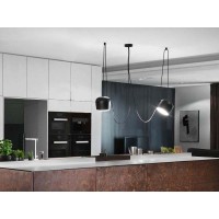 Flos AIM x 2 Light Points LED Suspension Pendant Lamp Blue Steel